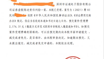 证通电子002197收到证监会处罚，受损股民或可索赔，目前已获法院正式立案