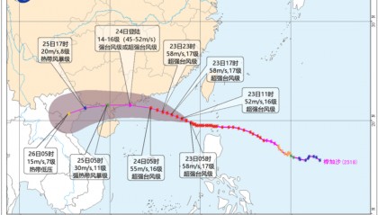 17级！超强台风“桦加沙”预计明日登陆广东