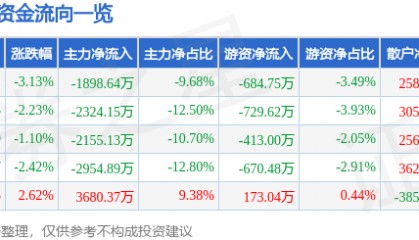 股票行情快报：盈方微（000670）3月24日主力资金净卖出1898.64万元