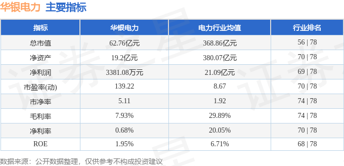股票行情快报：华银电力（600744）3月11日主力资金净买入299.76万元