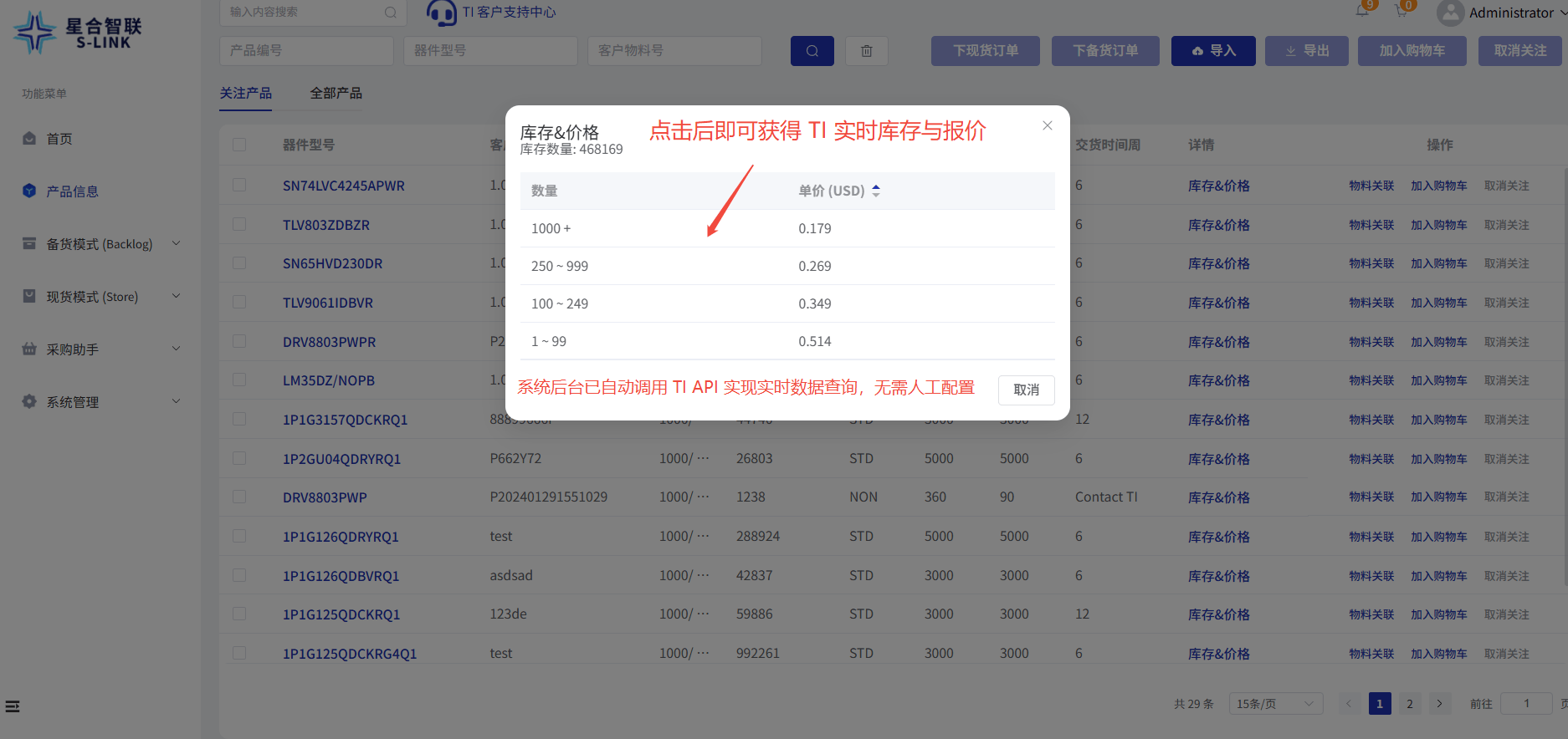 如何通过 API 实时查询 TI 芯片的库存与价格？